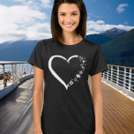 Cruise Lover Heart Cruising Embarkation  T-Shirt<br><div class="desc">This design may be personalized by choosing the Edit Design option. You may also transfer onto other items. Contact me at colorflowcreations@gmail.com or use the chat option at the top of the page if you wish to have this design on another product or need assistance. See more of my designs...</div>