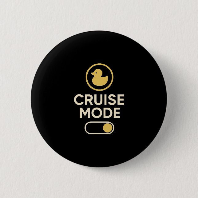 Cruise Mode Duck Toggle Retro Vacation Vibes  Button (Front)