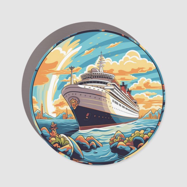 Cruise Mode: On Ship Vacation  Car Magnet (Front)