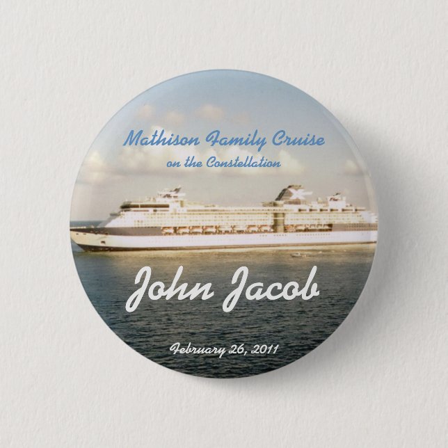 Cruise Name Badge - X Ship Button (Front)