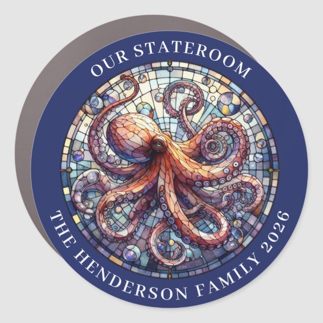 Cruise Octopus Decor Door Personalized Magnet (Front)