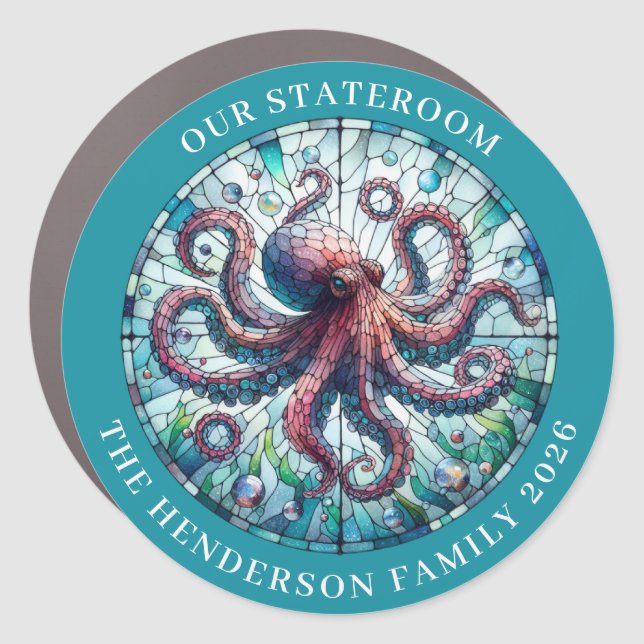 Cruise Octopus Decor Door Personalized Magnet (Front)