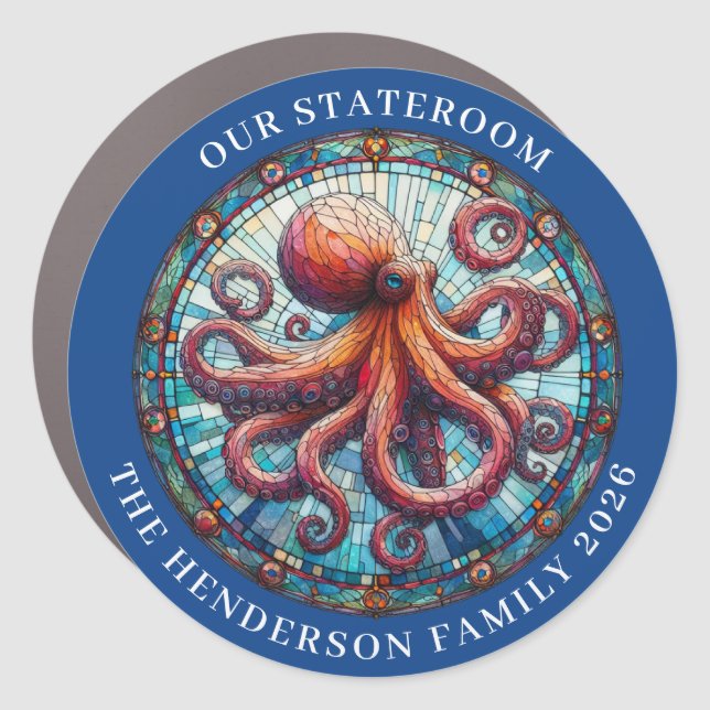 Cruise Octopus Decor Door Personalized Magnet (Front)
