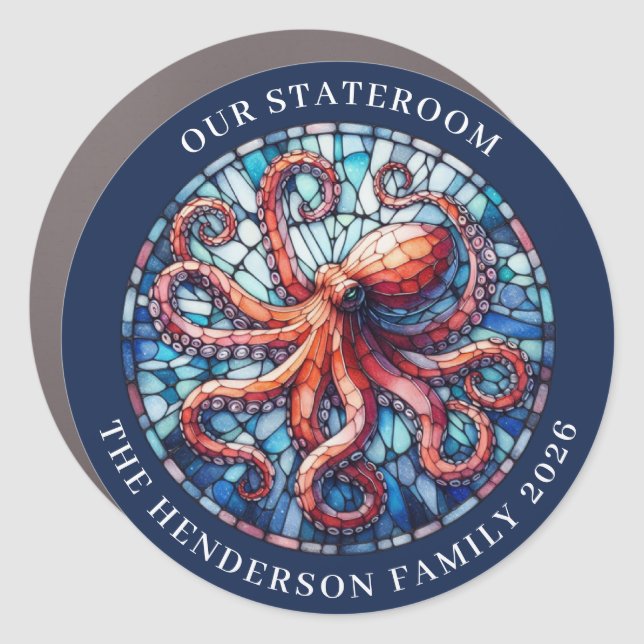 Cruise Octopus Decor Door Personalized Magnet (Front)