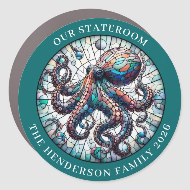 Cruise Octopus Decor Door Personalized Magnet (Front)
