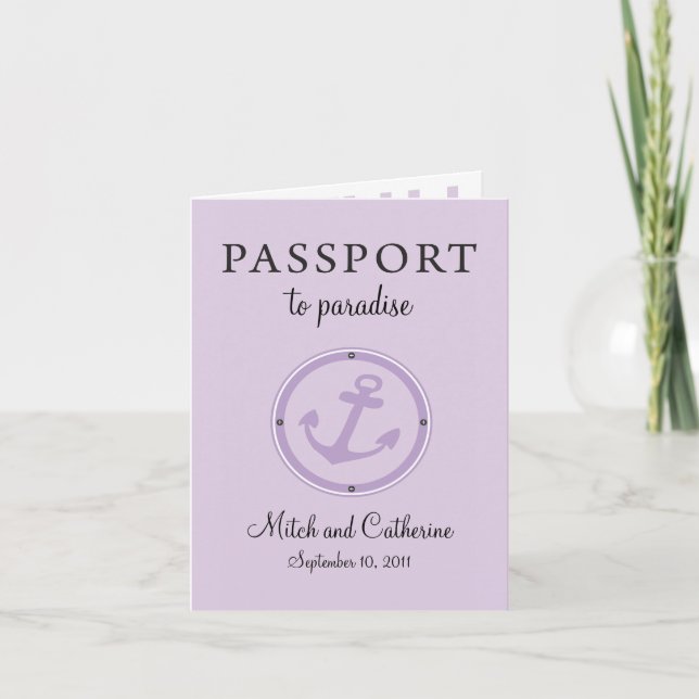 Cruise Passport Wedding Invitation (Front)