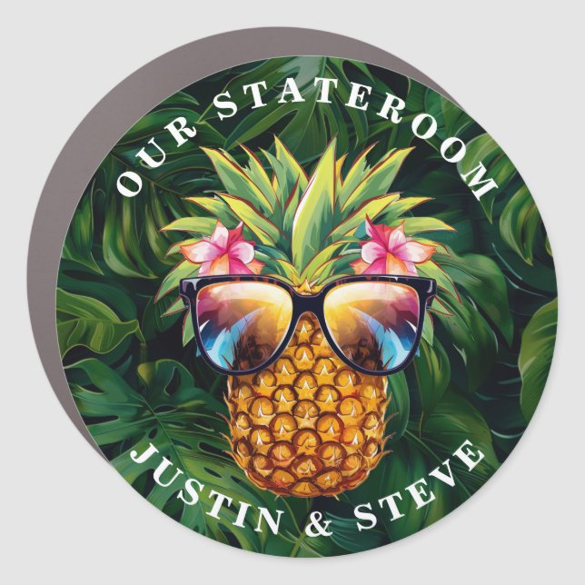 Cruise Pineapple Decor Door Personalized Magnet (Front)