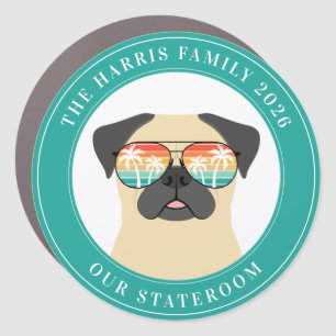 Cruise Pug Dog Decor Door Personalized Magnet