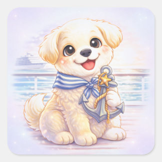 Cruise Puppy Anchor Die-Cut Sticker