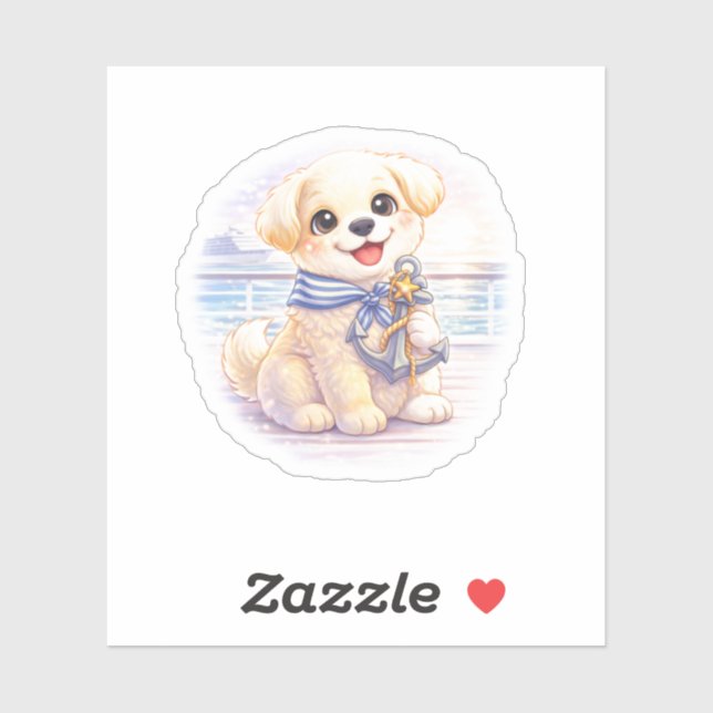 Cruise Puppy Anchor Die-Cut Sticker (Sheet)