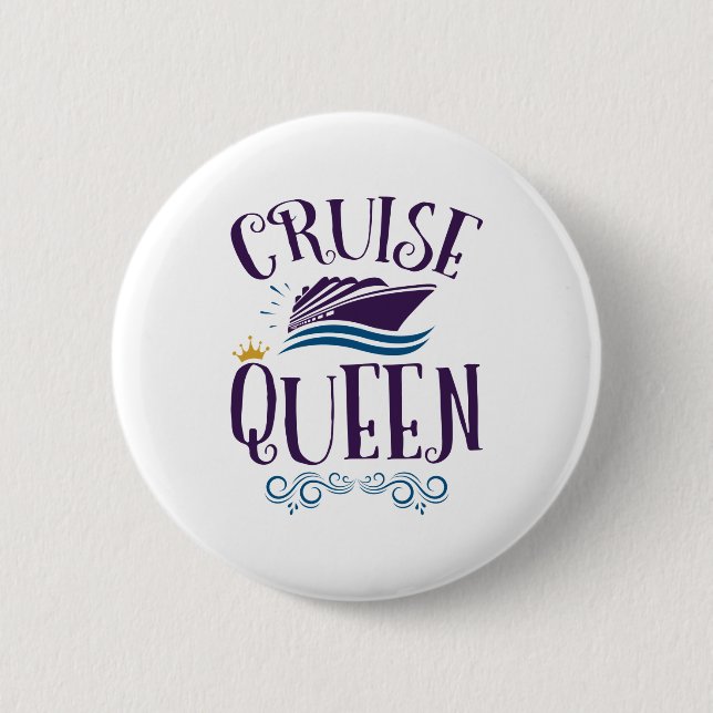 Cruise Queen Cute Cruising Women Button (Front)