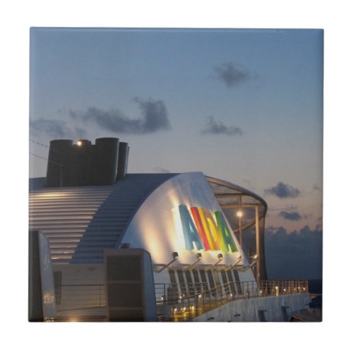 Cruise Ship AIDAluna  _ Caribbean Sunset Ceramic Tile