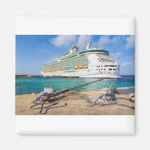 Cruise ship anchored at coast of island Bonaire.J Magnet
