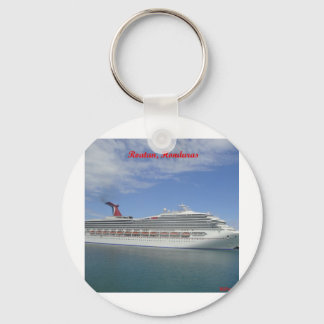 Cruise ship anchored in Roatan, Honduras Keychain