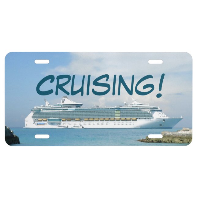 Cruise Ship at Coco Cay Cruising License Plate (Front)