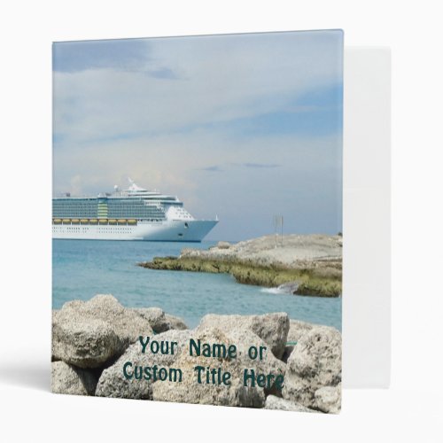 Cruise Ship at CocoCay 3 Ring Binder