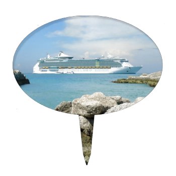 Cruise Ship At Cococay Cake Topper by CruiseReady at Zazzle