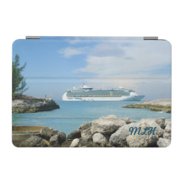 Cruise Ship at CocoCay Monogrammed iPad Mini Cover