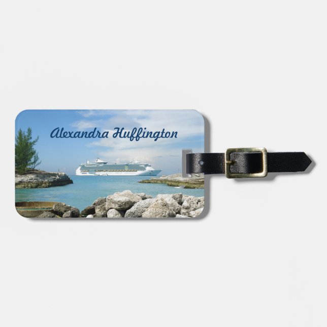 Cruise Ship at CocoCay Personalized Bag Tag (Front Horizontal)