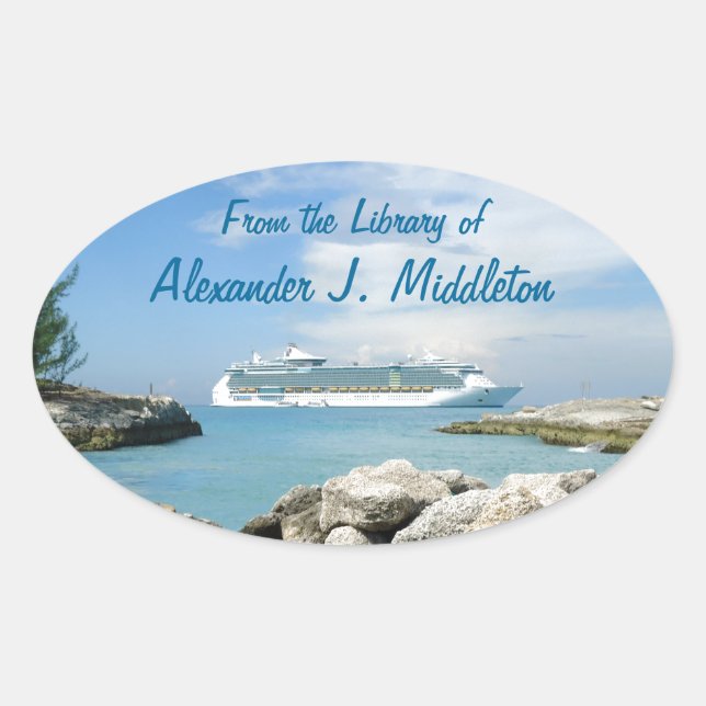 Cruise Ship at CocoCay Personalized Bookplate (Front)