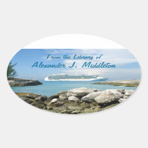 Cruise Ship at CocoCay Personalized Bookplate