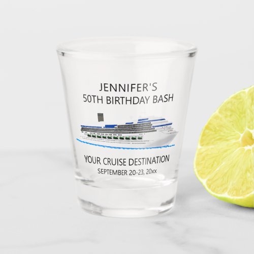 Cruise Ship Birthday Party Trip Favor Shot Glass