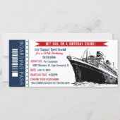 Cruise Ship Boarding Pass Birthday Invitation (Front)