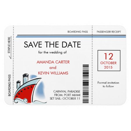 Cruise Ship Boarding Pass Save The Date Magnets