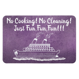 Cruise Ship Cabin Purple Glitter Door Marker Funny Magnet