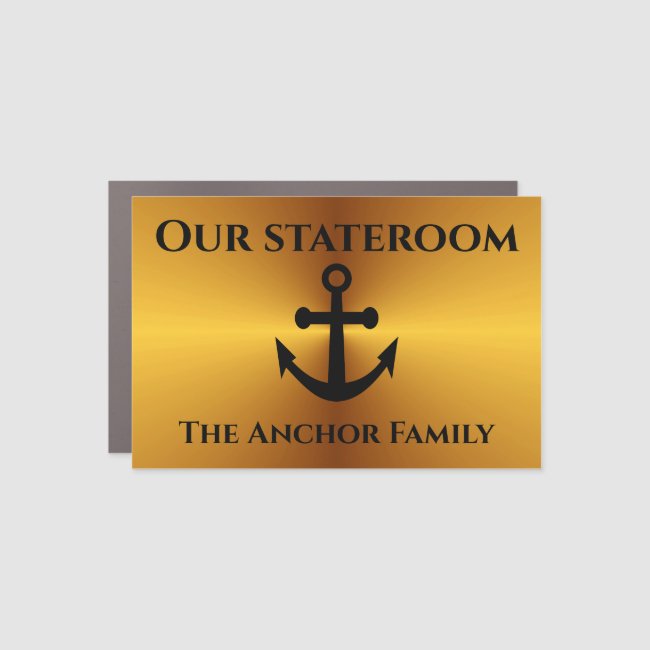 Cruise Ship Cabin Stateroom Door Marker Anchor