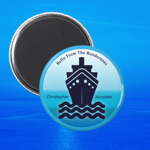 Cruise  Ship Cabin Stateroom Friendly Hello Magnet