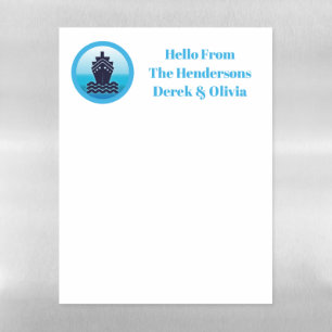 Cruise  Ship Cabin Stateroom Friendly Hello Magnetic Dry Erase Sheet