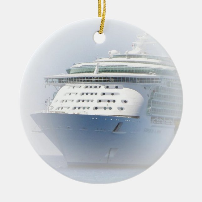 Cruise Ship Cameo Ceramic Ornament (Front)