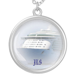 Cruise Ship Cameo Silver Plated Necklace