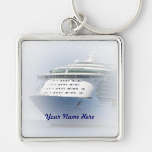 Cruise Ship Cameo with Name Keychain