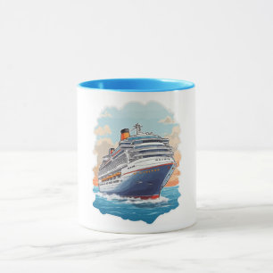 Cruise ship colorful mug