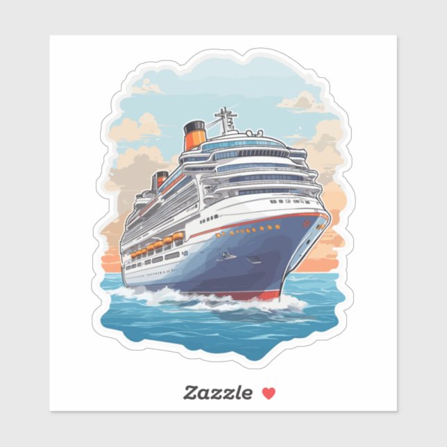 Cruise ship colorful sticker (Sheet)