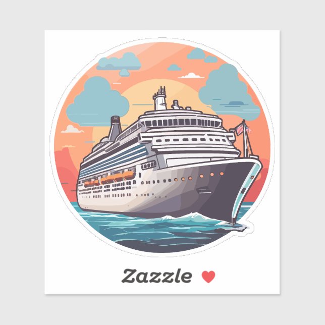 Cruise ship colorful  sticker (Sheet)