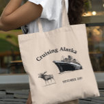 Cruise Ship Cruising Alaska Moose Custom Tote Bag<br><div class="desc">This design was created though digital art. It may be personalized in the area provided Contact me at colorflowcreations@gmail.com if you with to have this design on another product, need assistance with the design or have a special request. Purchase my original abstract acrylic painting for sale at www.etsy.com/shop/colorflowart. See more...</div>