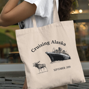 Cruise Ship Cruising Alaska Moose Custom Tote Bag