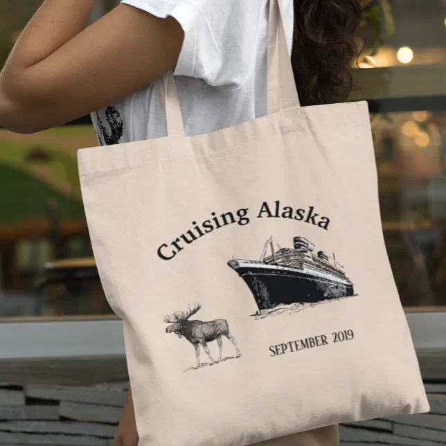Cruise Ship Cruising Alaska Moose Custom Tote Bag Zazzle