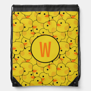 Cruise Ship Cruising Duck Hunt Monogram Drawstring Bag
