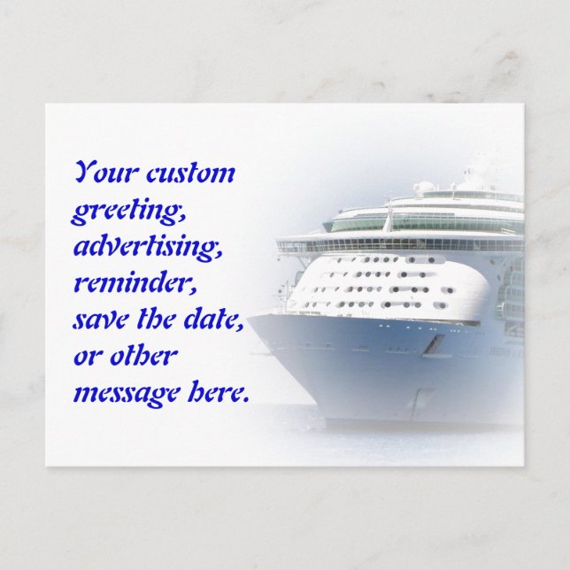 Cruise Ship Custom Postcard (Front)