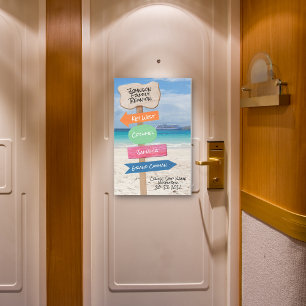 Cruise Ship Decor Custom Door Magnet - 4 Ports Magnetic Dry Erase Sheet