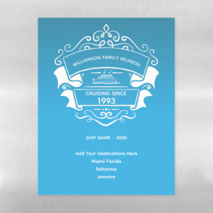 Cruise Ship Decor Family Reunion  Magnetic Dry Erase Sheet