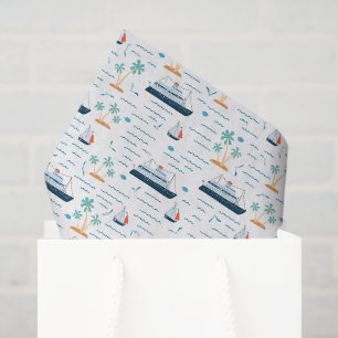 Cruise Ship Decoupage Tissue Paper, Vacation Paper