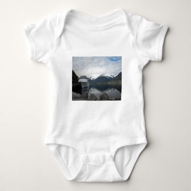 Cruise Ship Docked in Skagway, Alaska Baby Bodysuit (Front)