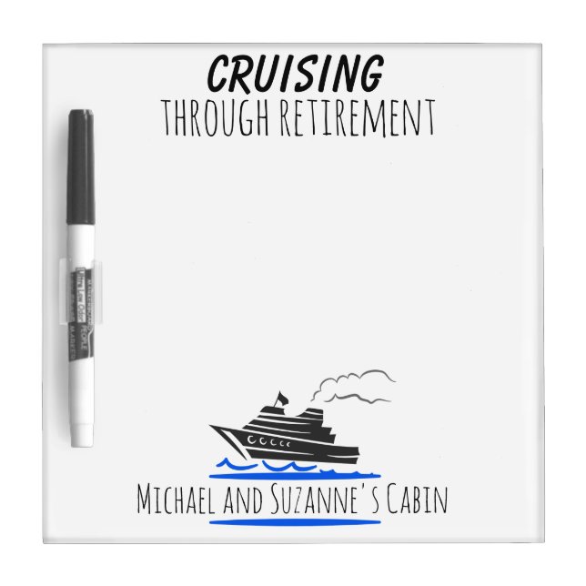 Cruise Ship Door Marker Message Pad Retirement Dry Erase Board (Front)