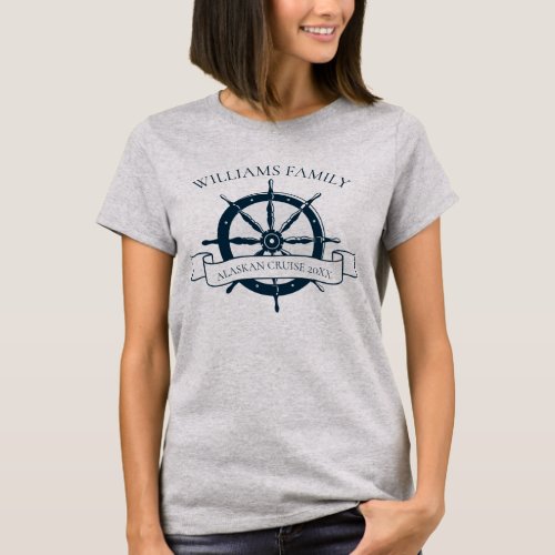 Cruise Ship Family Reunion Nautical Wheel Matching T_Shirt
