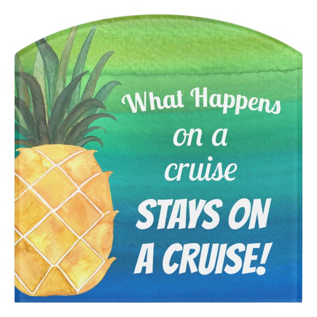 Cruise Ship Funny Stateroom Cabin Door Sign (Contour Front)